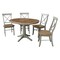 International Concepts Round 36 in Rd Extension Dining Table, 4 X-Back Chairs, Hickory/Stone, 36 W, 48 L, 30.1 in H, Wood K41-36RXT-27B-C613-4 - alternate 1